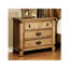 Table de chevet style chalet en bois vieilli avec tiroir doublé de feutre et armoire de transition électrique