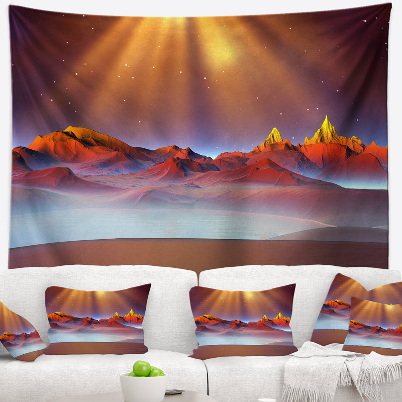 Tapisserie «Alien Landscape at Sunset», H 68 po x l 80 po
