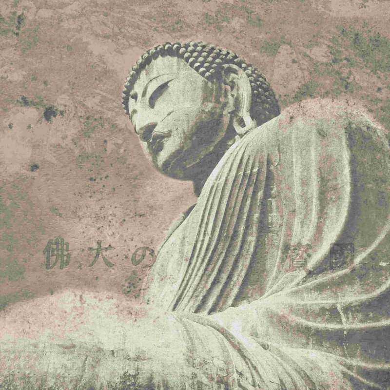Bouddha asiatique II neutre, H 12 po x l 12 po
