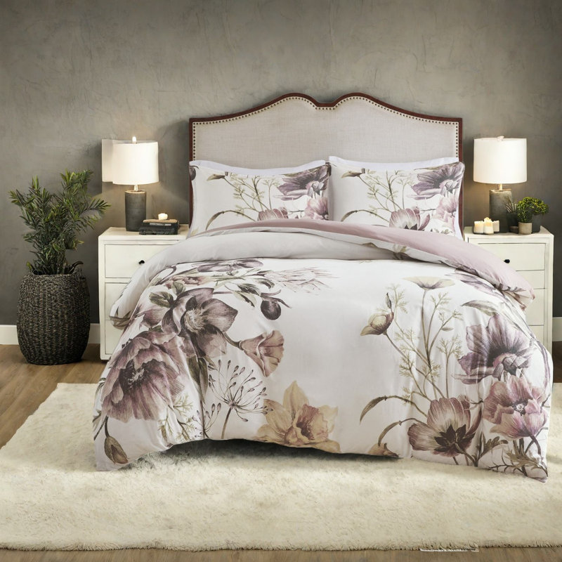 Ensembles de literie à motif floral doux, polyester très grand californien, Shabby Chic Home
