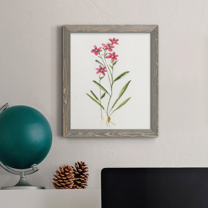 Toile encadrée délicate rose II - de qualité supérieure - prête à être accrochée, H 44 po x l 31 po x P 1 po, Gris