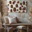 La toile crée un motif sans couture mettant en vedette un tableau de grains de café, dans des tons de brun variés, y compris l'art mural sur toile chocolat foncé-1736850162