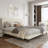 Upholstered Platform Bed with Fabric Headboard - Noise-Free, No Box Spring Needed, Easy Assembly-1548679189-1548679188