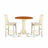 3 Piece Kitchen Counter Height Dining Set Contains a Round Dining Room Table with Pedestal and 2 Linen Fabric Upholstered Chairs, Buttermilk & Cherry-1838624541-1838624537-1838624538