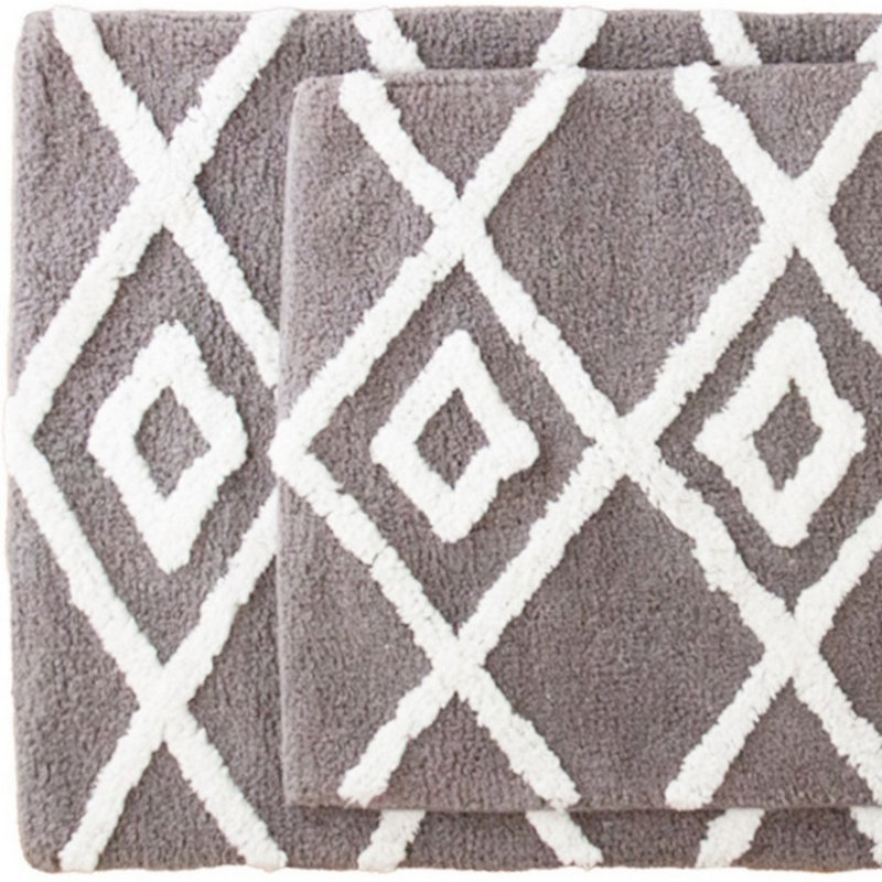 Tapis pour salle de bain Jalien, Gris acier