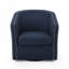 Fauteuil demi-tonneau en tissu avec base en métal