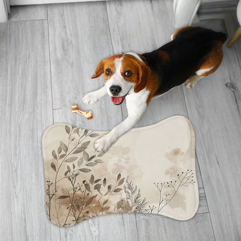 Neutral Wabi Sabi Patterns - 1 Piece Bone Shape Feeding Mat