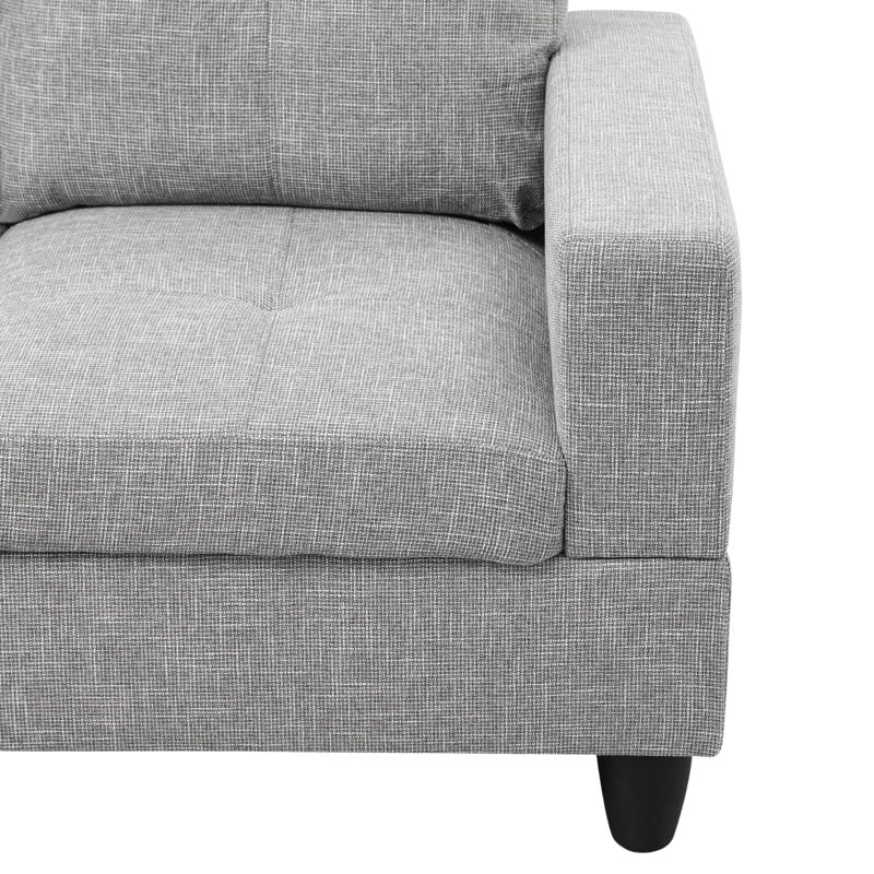 Canapé modulaire en L 103,5 po Crius, Gris, Accoudoir à gauche (vu de face)