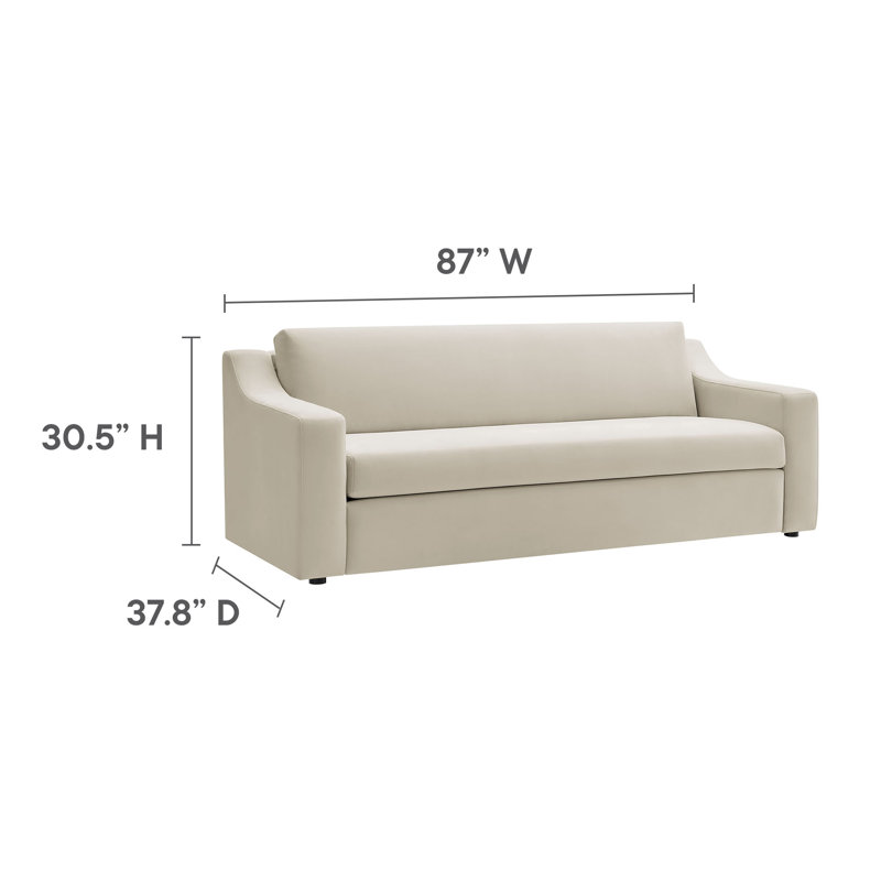 Liora Performance Velvet Sofa , Alabaster