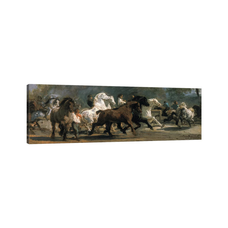 Study For The Horsemarket, 1852-54 by Rosa Bonheur - Wrapped Canvas Panoramic Gallery-Wrapped Canvas Giclée