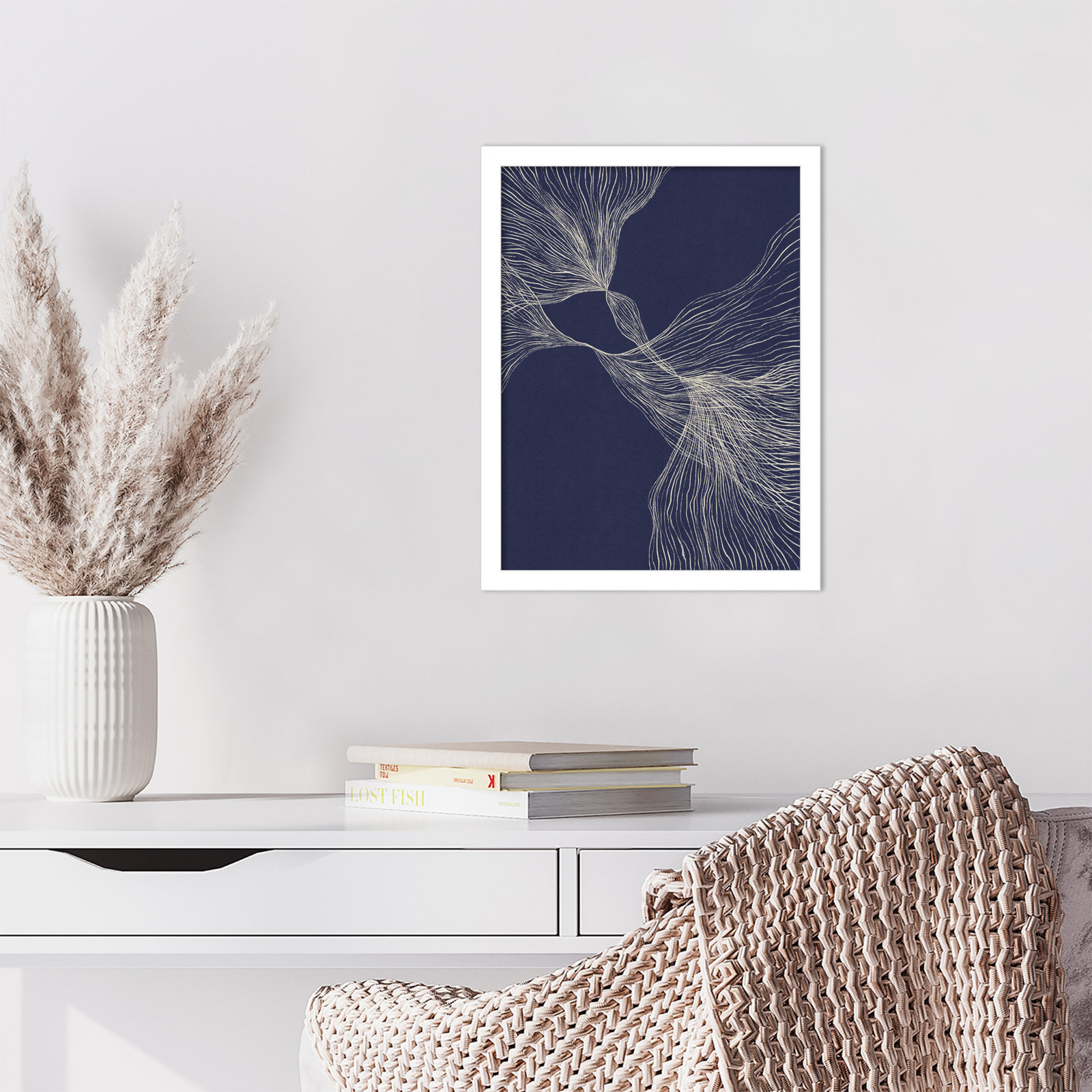 Interaction 1 by Alisa Galitsyna, White, 17" H x 13" W x 1" D