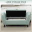 Banc de rangement rembourré, banc de repose-pieds moderne avec accoudoirs, vert-1707540459
