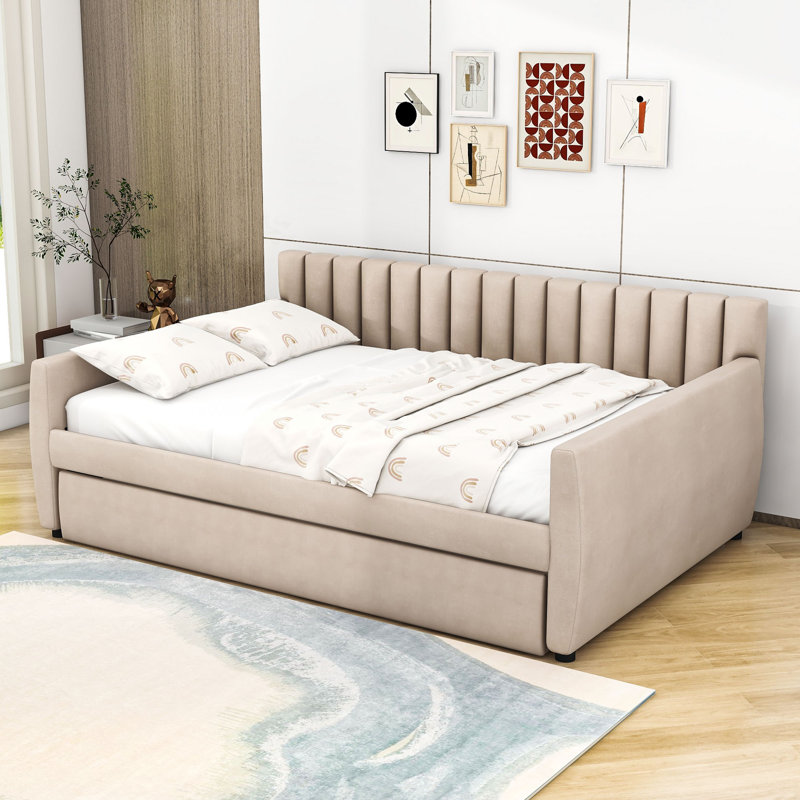Lit de jour double / gigogne Basmala, Beige