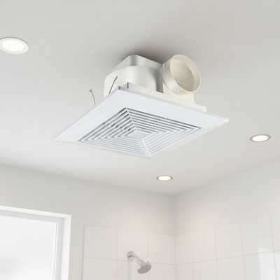 Ceiling Mount Square Vent Fan, 110 CFM 30W 110V, 4-Inch Duct, 1.0 Sones Low Noise