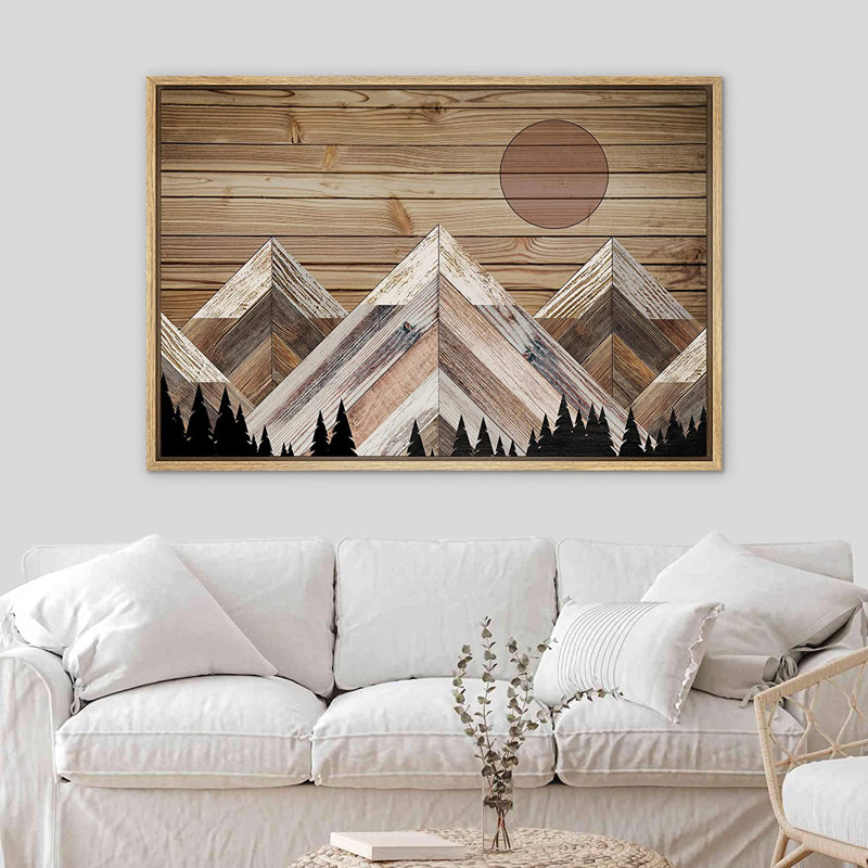 «Western Wood Effect Landscape Mountain Range Forest Nature Wilderness», impression sur toile à cadre flottant, Naturel