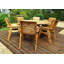Faust 6 - Person Wood Patio Dining Set with Round Table , Cushions Included-879264323