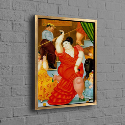 «Abstract Dancing Woman Inspired» par Fernando Botero sur toile de coton, idéale pour un art mural de chambre à coucher avec un attrait esthétique en impression 3D