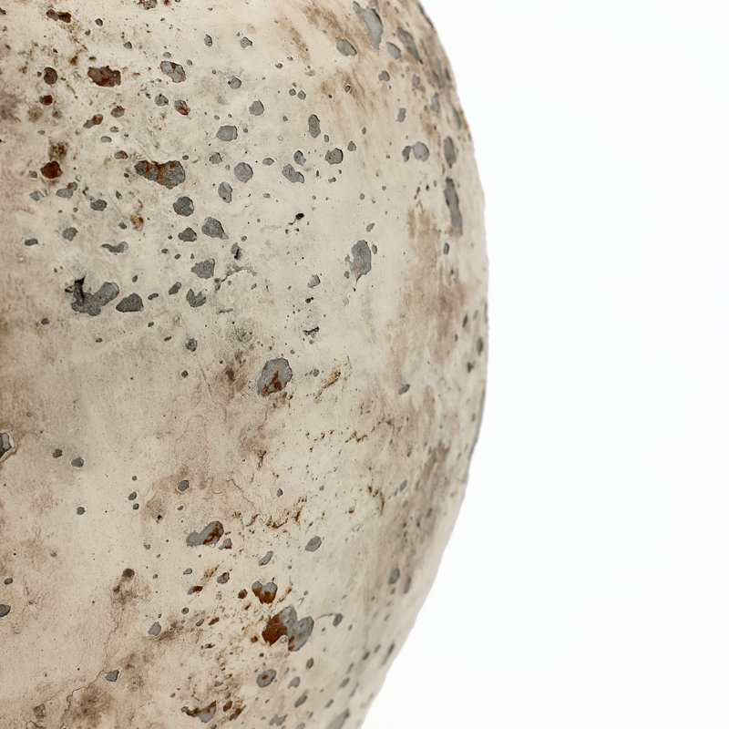 Rustic Antiqued 12.4-Inch Round Bouquet Terracotta Vase, 15.55" H x 12.4" W x 12.4" D