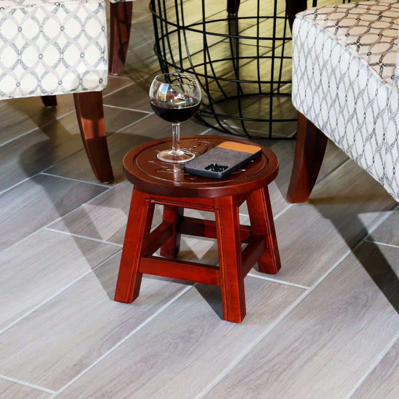 Solid + Manufactured Wood Accent Stool, Dark Brown
