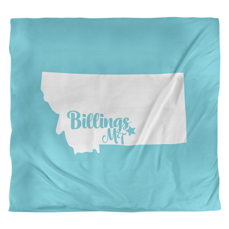 Housse de couette billings montana, Housse de couette pour très grand lit, Bleu sarcelle, Polyester brossé
