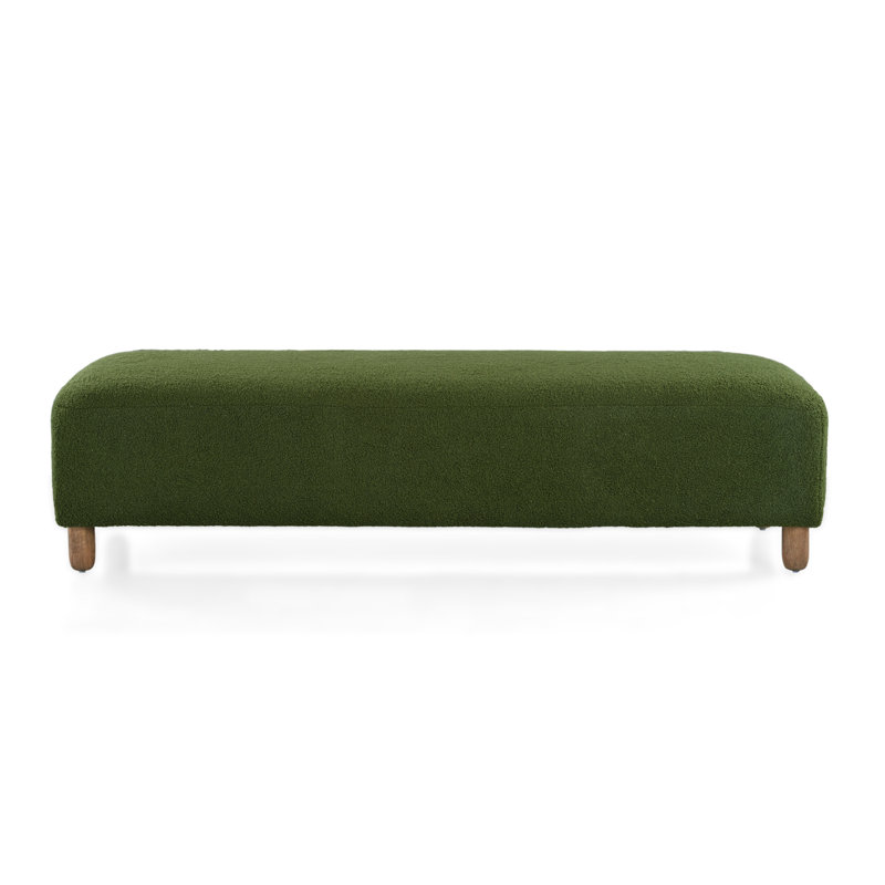 Teddy Upholstered Ottoman, Dark Green