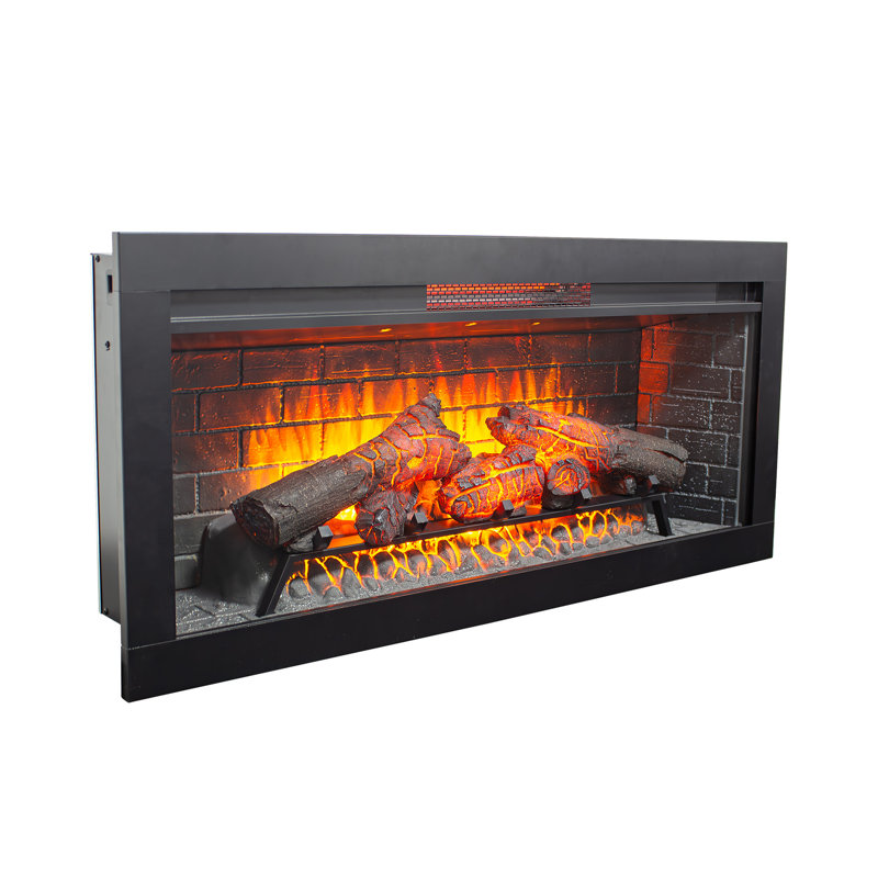 Foyer électrique 42 pouces à infrarouge avec garniture amovible, appareils doubles, puissance de 1 500 W, 11 options de température pour un insert de salon, système de contrôle tactile, mécanisme de coupure de surchauffe, 400 pieds carrés