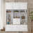 White Finish 75-Inch Hall Tree with Bench, 6 Drawers, 3 Cabinets, and Coat Hooks for Entryway Mudroom