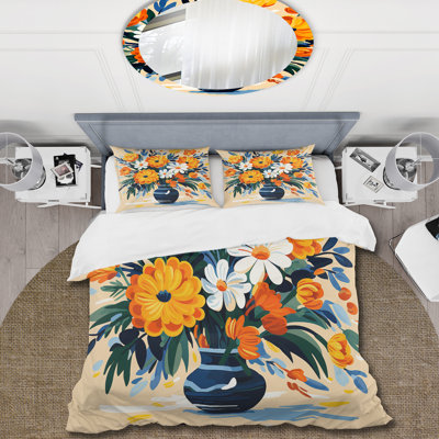 Ensemble de housse de couette Henri Matisse Boho Flower Bouquet IV - Boho Pottery