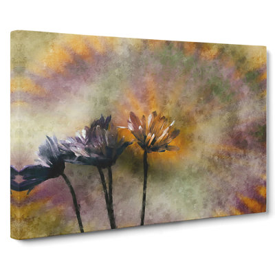 Three Daisies - Wrapped Canvas