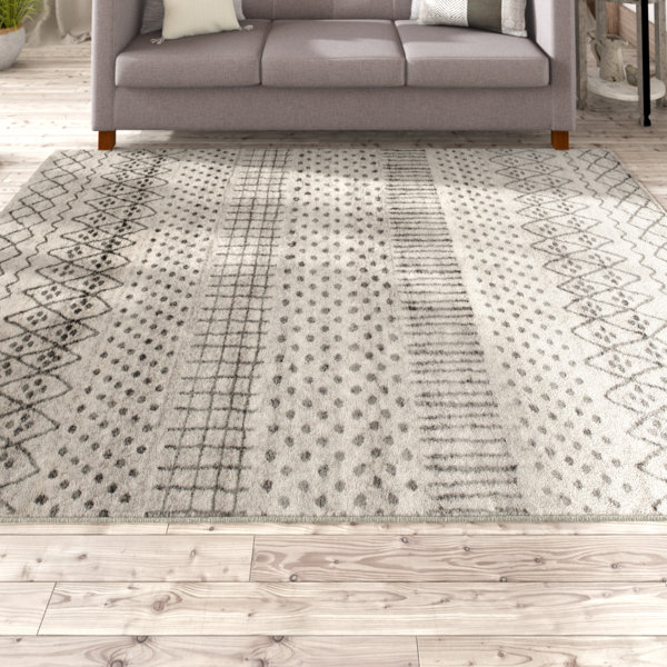 Union Rustic Beiler Performance Birch White/Sterling Gray Rug & Reviews ...