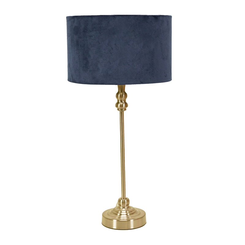 Reselva Metal Table Lamp, Gold Base/Navy Blue Shade