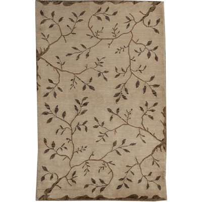Hand-Knotted High-Quality Beige and Green Area Rug