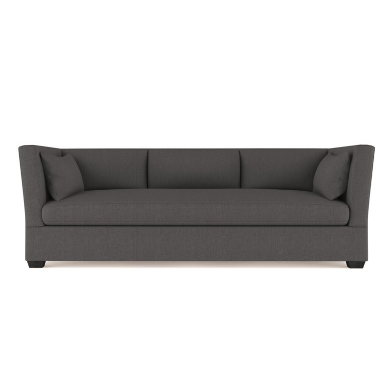 Canapé Rivington, Lin graphite carré, H 31 po x l 96 po x P 37 po, Ébène