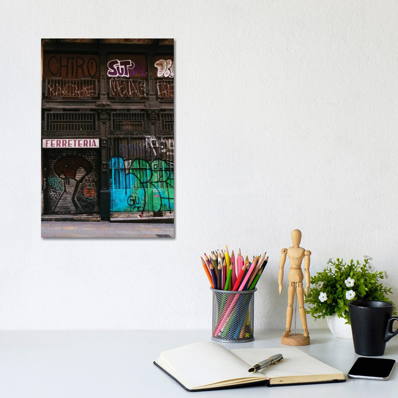 Barcelona Graffiti II by Bethany Young - Print on Canvas, Wrapped Canvas, 30.48cm H x 20.32cm W x 1.91cm D