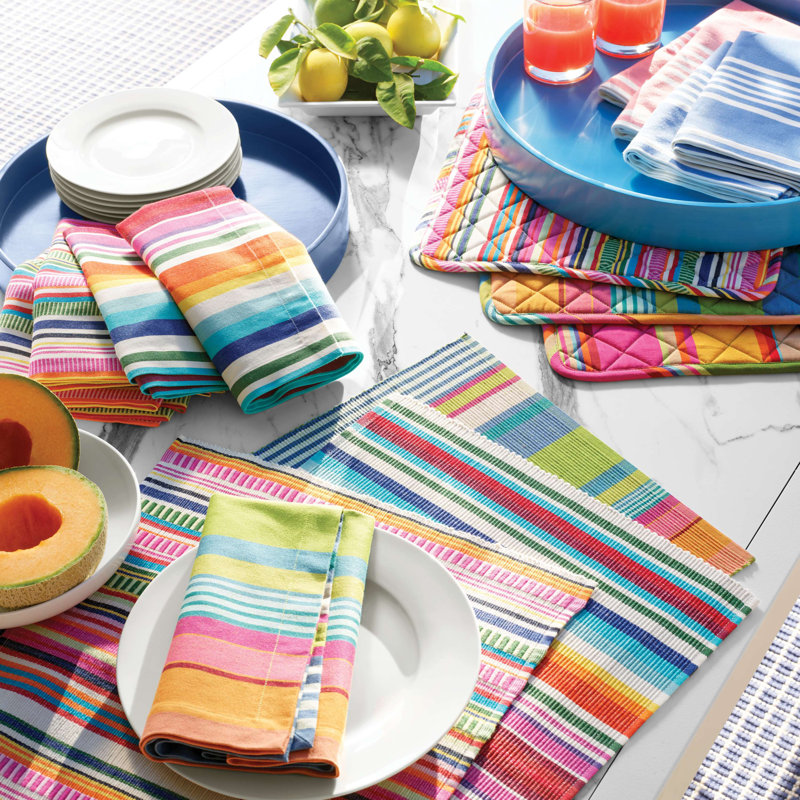 Bistro Stripe Placemat, French Blue