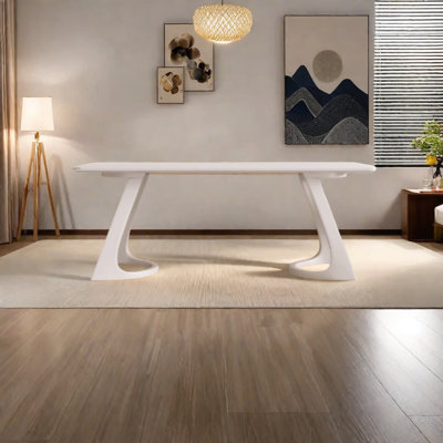 Table en pierre frittée avec base en bois de frêne massif