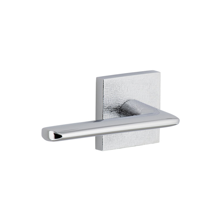 Viaggio Quadrato Linen Rosette Single Dummy With Brezza Lever In Titanium Grey