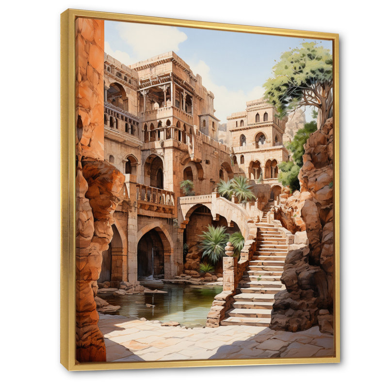 Fortress Majestic Guardians II - Cityscapes, impression d'art mural, H 44 po x l 34 po x P 1,5 po, Cadre flottant doré