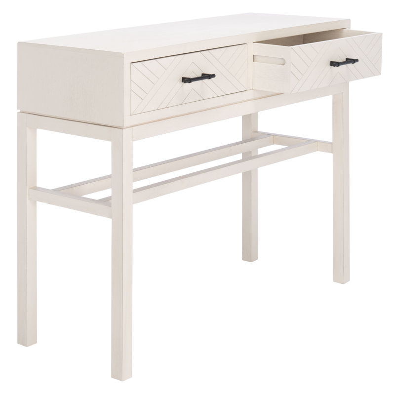 Alayssa 35.5'' Console Table, Distressed White