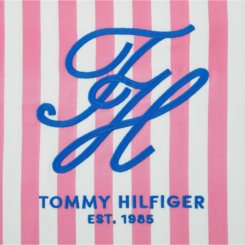 Coussin Tommy Hilfiger, Carrée, Plage rayée rose