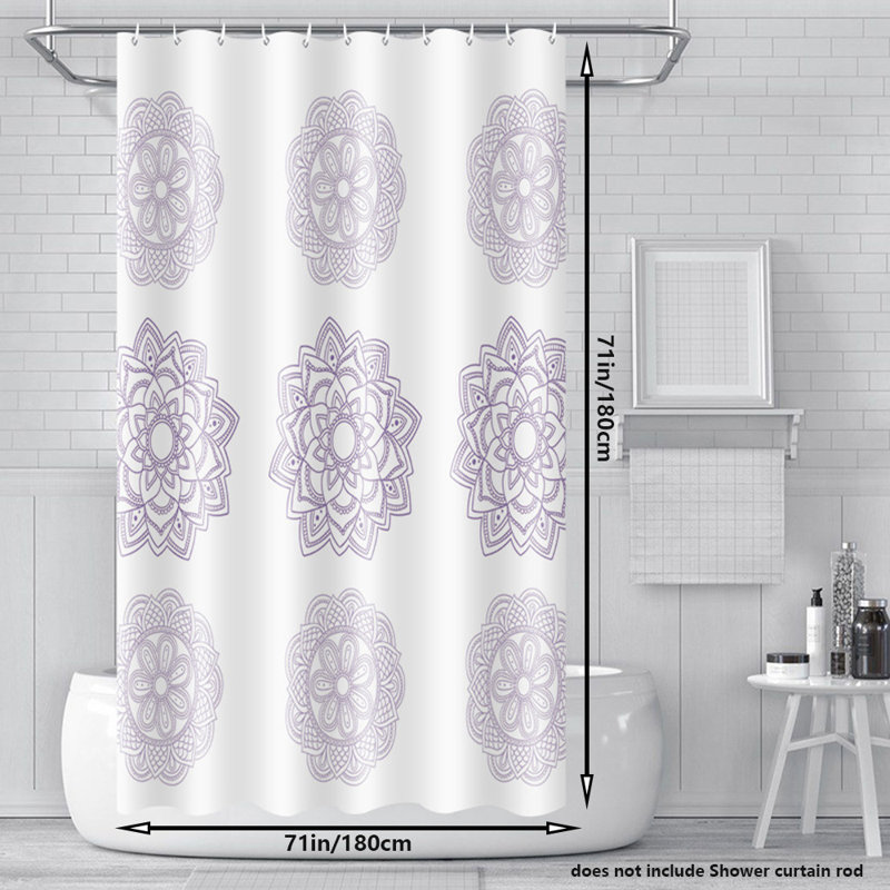 Rideau de douche avec crochets inclus