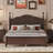 Wood Platform Bed Frame,Retro Style Platform Bed With Wooden Slat Support-800915627-780869102