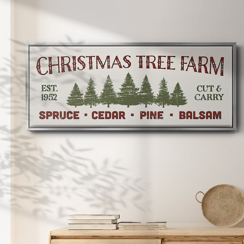Christmas Tree Farm- Framed Canvas, 8" H x 20" W