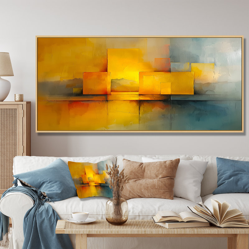 «Wendland Geometric Pulse», art optique IV - minimalisme, art mural, H 28 po x l 60 po, Impression encadrée flottante