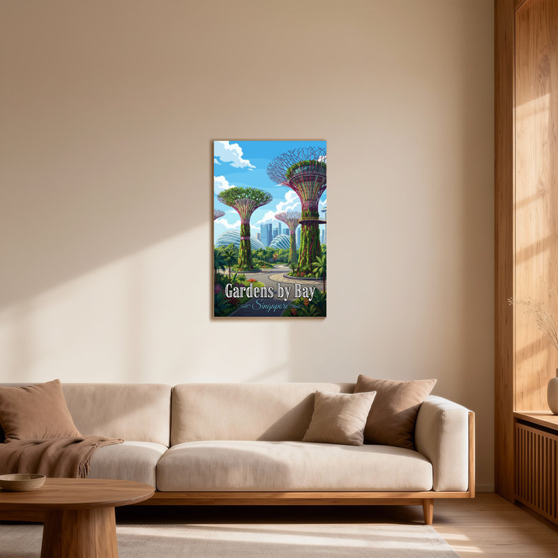 «Scenic & Cityscapes Gardens by Bay singapour Supertrees», reproduction d'art, H 36 po x l 24 po