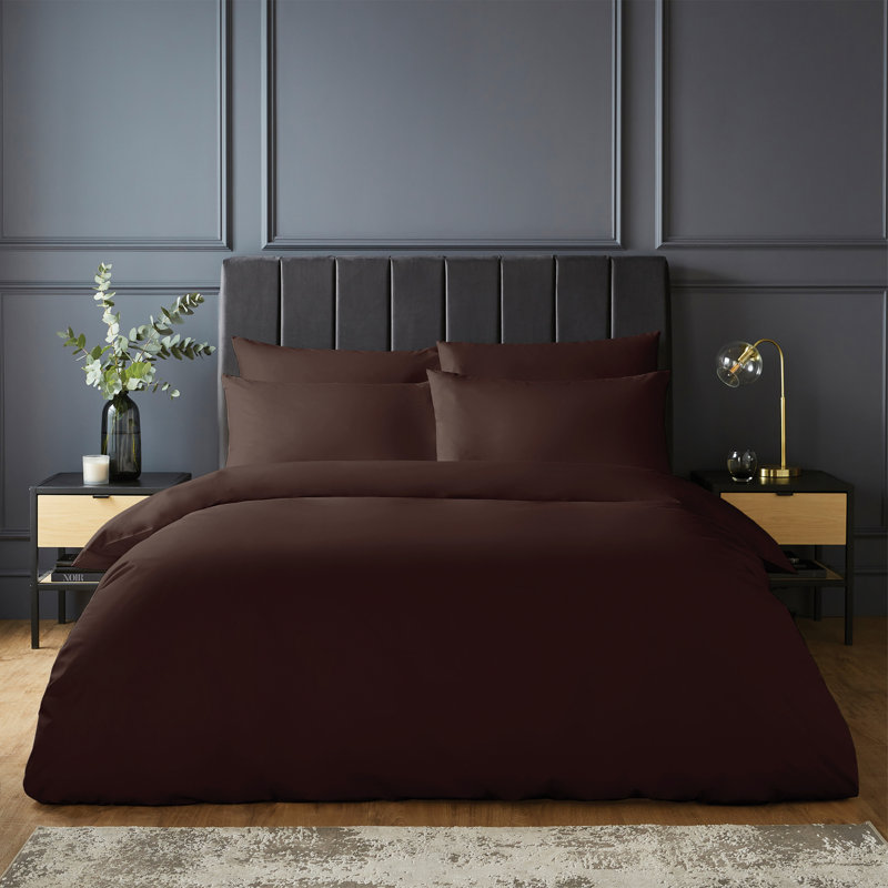 Silentnight Pure Cotton 200 TC Duvet Cover Set, Purple, Super King Duvet Cover + 2 Standard Pillowcases