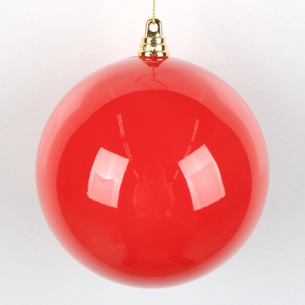  4.75" Aqua High-Gloss Ball Ornament. Includes 4 ornaments per bag., Red