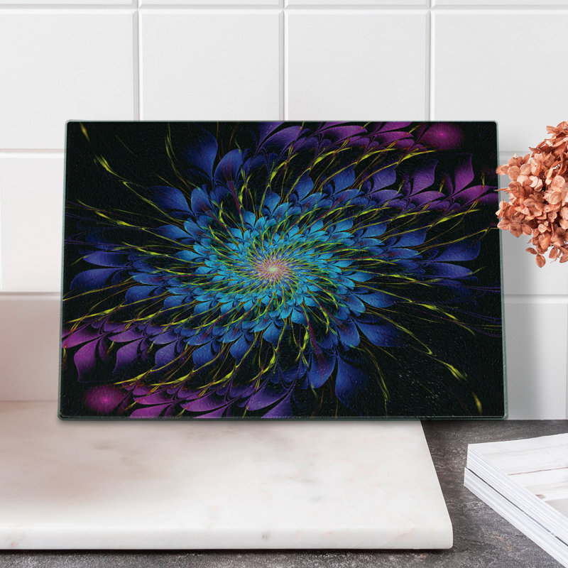 Multicolore Planche à découper en verre trempé Ambesonne Trippy