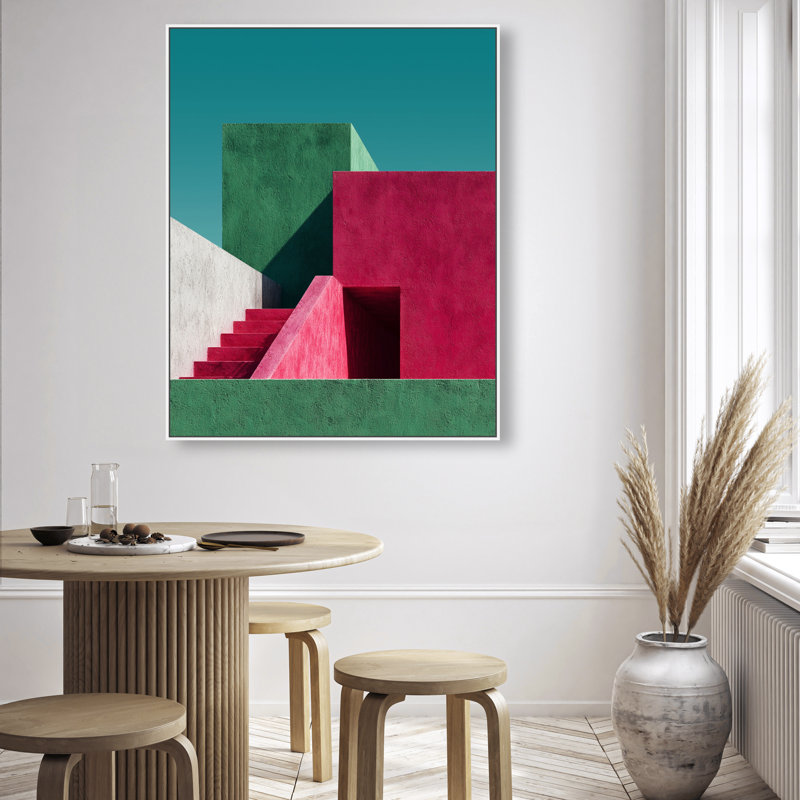 Minimalist Maze I Print by Oliver Gal, 37"H x 46"W, White Floater Frame