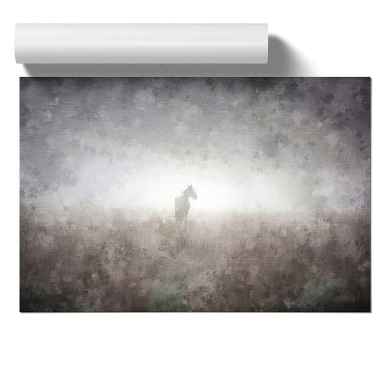 Horse in the Mist Painting - Frameless Print, 42cm H x 59cm W x 0.1cm D